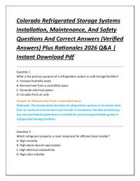 Colorado Refrigerated Storage Systems Installation, Maintenance, And Safety Questions