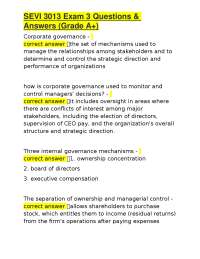 SEVI 3013 Exam 3 Questions & Answers (Grade A+)