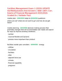 Facilities Management Exam 1 (2026) UPDATE VerifiedQuestions And Answers | With 100% Corr,
