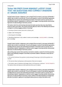 TeXes 160 PREP EXAM 2026/2027 LATEST EXAM TEST 100 QUESTIONS AND CORRECT ANSWERS A+ GRAD