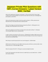 Jeppesen Private Pilot Questions with 100% Correct Answers | Latest Version 2026