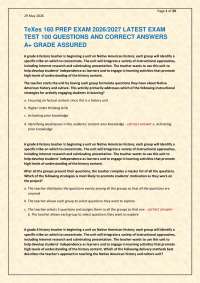 TeXes 160 PREP EXAM 2026/2027 LATEST EXAM TEST 100 QUESTIONS AND CORRECT ANSWERS A+ GRAD