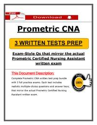 Prometric CNA Written Test Prep (PDF) | (2026/2027) Nursing Assistant Exam | CNA