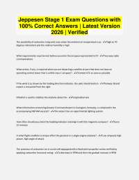 Jeppesen Stage 1 Exam Questions with 100% Correct Answers | Latest Version 2026 | Verified
