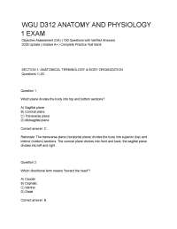 WGU D312 ANATOMY AND PHYSIOLOGY 1 EXAM.