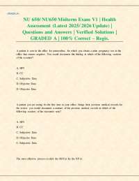 NU 650/ NU650 Midterm Exam V1 | Health Assessment (Latest 2025/ 2026 Update) | Q & A