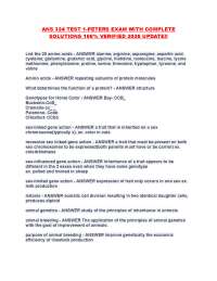ANS 324 TEST 1-PETERS EXAM WITH COMPLETE SOLUTIONS 100% VERIFIED 2026 UPDATE!!