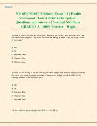 NU 650/ NU650 Midterm Exam V1 | Health Assessment (Latest 2025/ 2026 Update) | Q & A