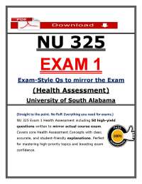 NU 325 Exam 1 (2026/2027) | Health Assessment | University of South Alabama (PDF)