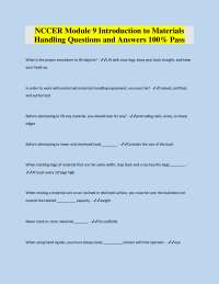 NCCER Module 9 Introduction to Materials Handling Questions and Answers 100% Pass 2026