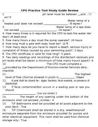 CPO Practice Test Study Guide Review