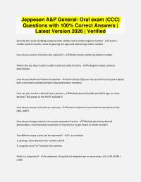 Jeppesen A&P General: Oral exam (CCC) Questions with 100% Correct Answers | Latest 2026