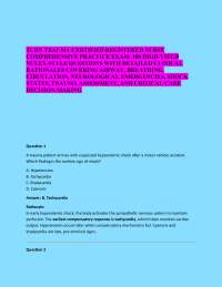 TCRN TRAUMA CERTIFIED REGISTERED NURSE COMPREHENSIVE PRACTICE EXAM: 100 HIGH-YIELD NCLEX-S