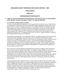 WGU C845: Task 1 MANAGING SECURITY OPERATIONS AND ACCESS CONTROLS – 2026 update