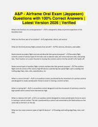 A&P - Airframe Oral Exam (Jeppesen) Questions with 100% Correct Answers | Latest 2026