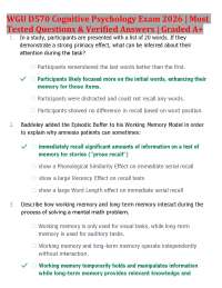 WGU D570 Cognitive Psychology Exam 2026 | Most Tested Questions & Verified Answerss
