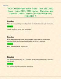 NCCCO telescopic boom crane - fixed cab (TSS) Exam | Latest 2025/ 2026 Update | Q & A