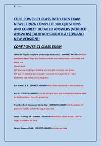 CORE POWER C1 CLASS WITH CUES EXAM NEWEST 2026 COMPLETE 180 QUESTIONS AND ANSWERS