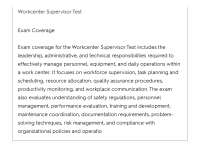 Workcenter Supervisor Test – Comprehensive Leadership and Operations Study Guide and Pract