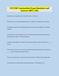 NCCER Construction Exam Questions and Answers 100% Pass 2026