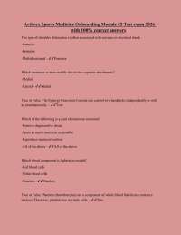 Arthrex Sports Medicine Onboarding Module #2 Test exam 2026 with 100% correct answers