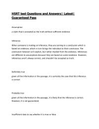 HSRT test Questions and Answers| Latest 2026/27| Guaranteed Pass