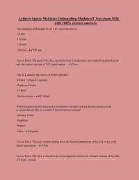 Arthrex Sports Medicine Onboarding Module #3 Test exam 2026 with 100% correct answers
