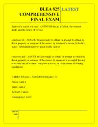 BLEA 825 COMPREHENSIVE FINAL EXAM LATEST