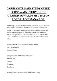 29 RBS COXSWAIN STUDY GUIDE / COXSWAIN STUDY GUIDE GEARED TOWARDS MSU BATON ROUGE