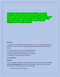 NURSING PROFESSIONAL DEVELOPMENT (NPD-BC) CERTIFICATION PRACTICE EXAM: 120 HIGH-YIELD NCLE