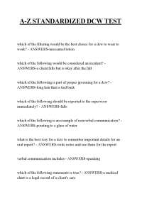 A-Z STANDARDIZED DCW TEST,A-Z STANDARDIZED DCW TEST