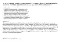 ILLINOIS ENGLISH LEARNER ENDORSEMENT TEST QUESTIONS AND CORRECT ANSWERS (VERIFIED ANSWERS)