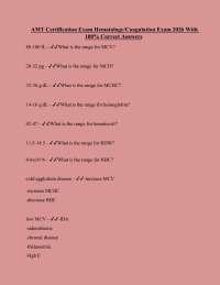 AMT Certification Exam Hematology/Coagulation Exam 2026 With 100% Correct Answers