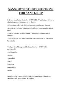 SANS GICSP STUDY QUESTIONS FOR SANS GICSP