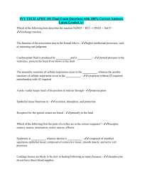 IVY TECH APHY 101 Final Exam Questions with 100% Correct Answers Latest Graded A