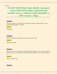 NU 650/ NU650 Final Exam | Health Assessment (Latest 2025/ 2026 Update) | Q&A