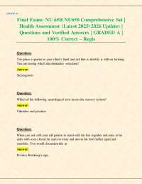 Final Exam: NU 650/ NU650 Comprehensive Set | Health Assessment (Latest 2025/ 2026 Update