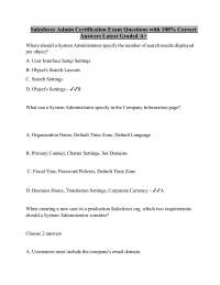 Salesforce Admin Certification Exam Questions with 100% Correct Answers Latest Graded A+