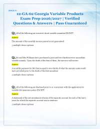 12-GA-62 Georgia Variable Products Exam Prep 2026/2027 | Verified Questions & Answers |
