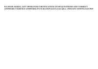 ILLINOIS AERIAL LIFT OPERATOR CERTIFICATION EXAM QUESTIONS AND CORRECT ANSWERS (VERIFIED A