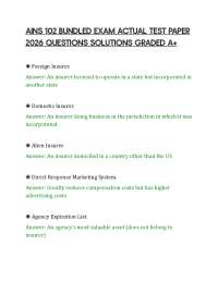 AINS 102 BUNDLED EXAM ACTUAL TEST PAPER 2026 QUESTIONS SOLUTIONS GRADED A+