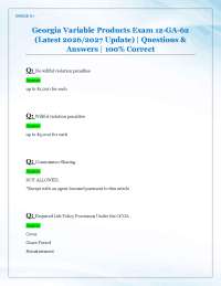 Georgia Variable Products Exam 12-GA-62 (Latest 2026/2027 Update) | Questions & Answers