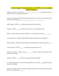 Civics Chapter 3 Exam Questions with 100% Correct Answers Latest Graded A+