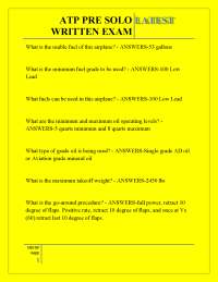ATP PRE SOLO LATEST WRITTEN EXAM ,ATP PRE SOLO LATEST WRITTEN EXAM