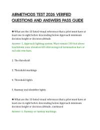 AIRMETHODS TEST 2026 VERIFIED QUESTIONS AND ANSWERS PASS GUIDE