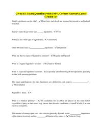 Civics 8.1 Exam Questions with 100% Correct Answers Latest Graded A+