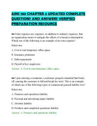 AINS 103 CHAPTER 4 UPDATED COMPLETE QUESTIONS AND ANSWERS VERIFIED PREPARATION RESOURCE