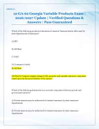 12-GA-62 Georgia Variable Products Exam | 2026/2027 Update | Verified Questions & Answer