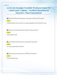 12-GA-62 Georgia Variable Products Exam V2 | 2026/2027 Update | Verified Questions & Ans