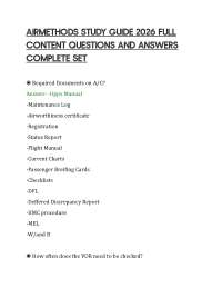 AIRMETHODS STUDY GUIDE 2026 FULL CONTENT QUESTIONS AND ANSWERS COMPLETE SET